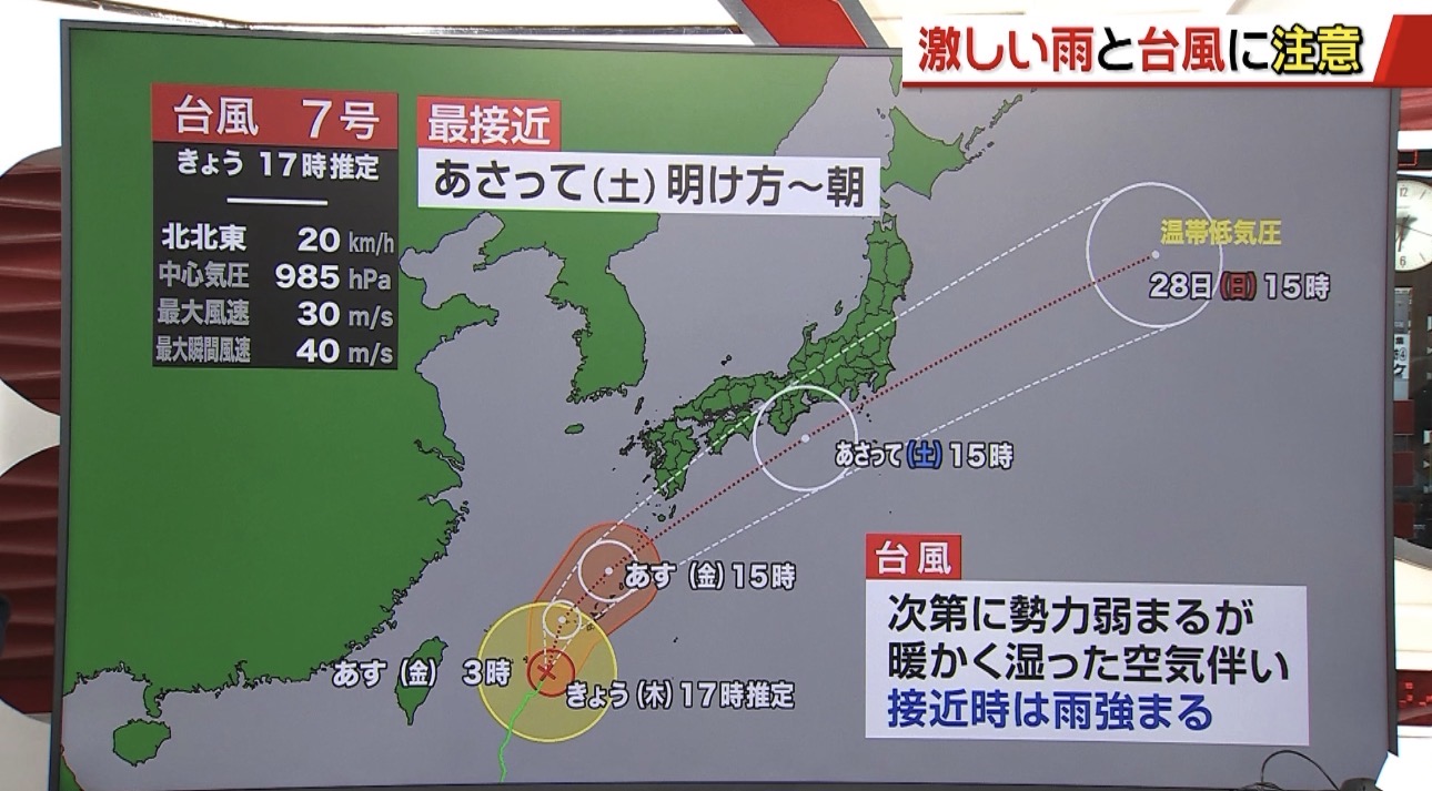 台風7号は土曜の明け方からに愛媛最接近か、長引く大雨にどんな備えが