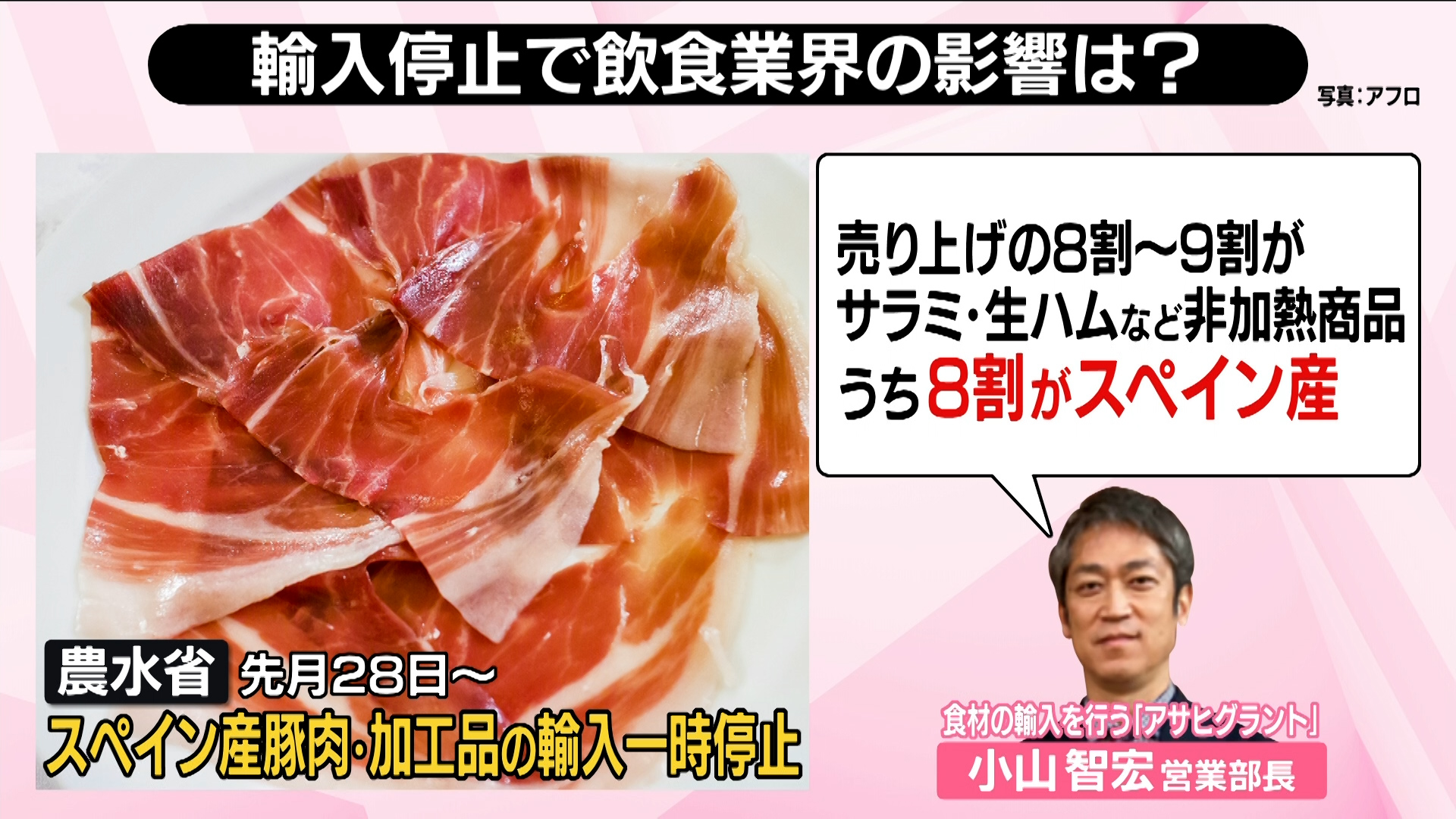 生ハム様 生ハム”入手困難に？──スペイン産豚の輸入停止、影響は 業者「コロナ