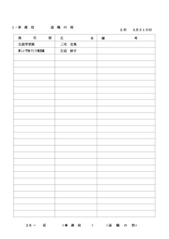 2026年度 名古屋市の教職員人事異動一覧情報【事務局】