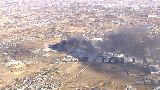 【速報】廃棄物に火がついたか 稲沢市のリサイクル工場で火事(1月30日午前9時30分)