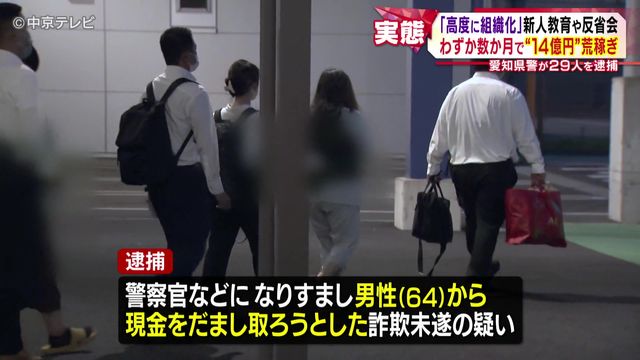 「高度に組織化」新人教育や反省会 わずか数か月で“14億円”荒稼ぎ 愛知県警が29人を逮捕