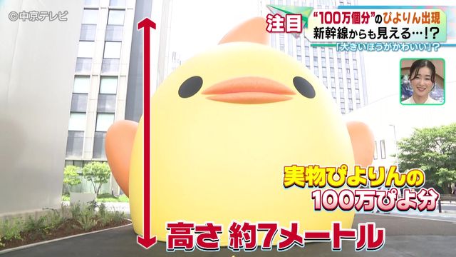 約7mの巨大ぴよりん出現　実物ぴよりんの 100万ぴよ分　巨大ぴよりんの“秘密” とは…
