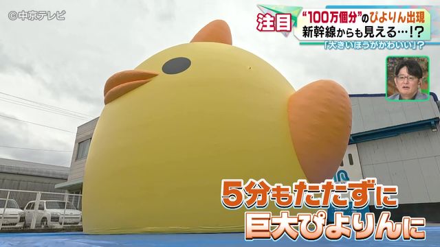 約7mの巨大ぴよりん出現　実物ぴよりんの 100万ぴよ分　巨大ぴよりんの“秘密” とは…