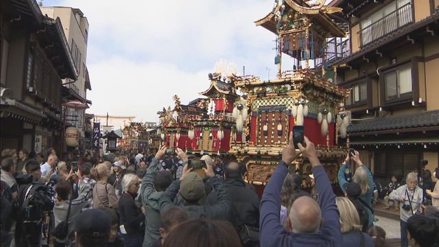 「秋の高山祭」始まる 絢爛豪華な屋台が勢ぞろい 約20万人の人出予想 岐阜・高山市