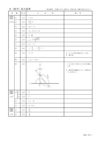 【2026年度・三重県立高校入試】後期選抜学力検査　問題・解答【数学】