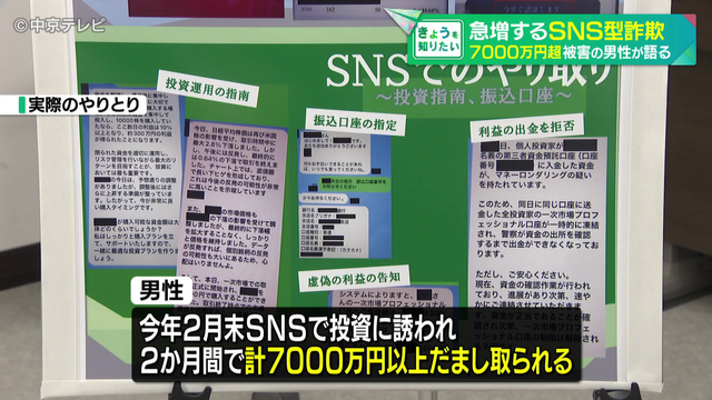 急増するSNS型投資詐欺　「たとえ1円でもいわゆる出金した分の回収をしたい」　7000万円超被害の男性が語る　愛知県警