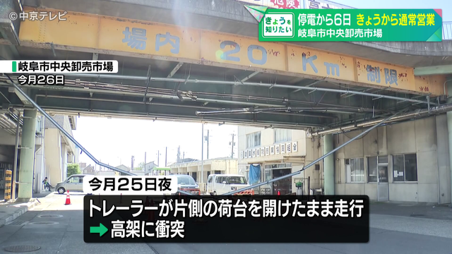 事故の影響による停電から6日 岐阜市中央卸売市場で通常営業開始