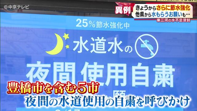 宇連ダム0％から10日　27日からさらに節水強化　愛知・豊橋市