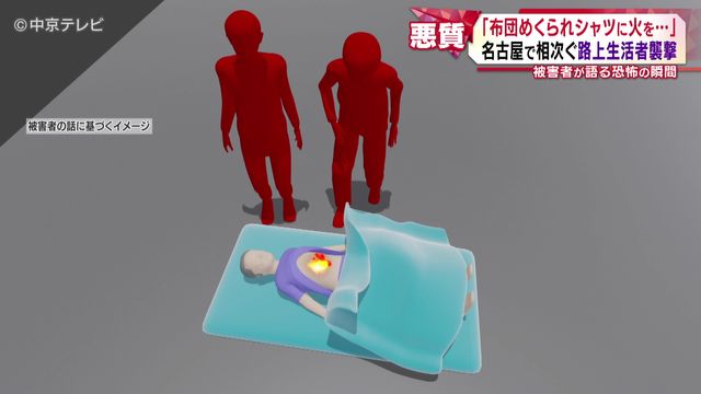 【衝撃】“起きたらＴシャツが真っ赤に燃えていた。脱ぐだけで精一杯”　寝込みを襲われた路上生活者の男性(87)語る　名古屋