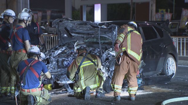 車３台絡む事故　６人搬送　３０代女性が死亡　名古屋・南区