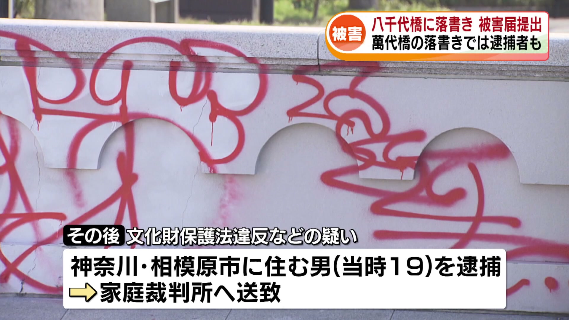 注目された記事2025】落書きの代償 国の重要文化財“萬代橋”に落書き